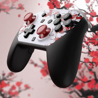 eXtremeRate DIY Replacement Faceplate Shell for Nintendo Switch 2 Pro Controller, Custom Front Housing Case, Thumbsticks and Screwdriver Tools for Switch 2 Pro Controller - Winter Blossom - color: Winter Blossom