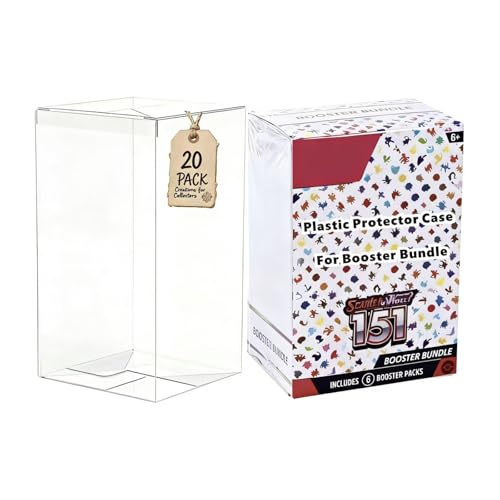 20PCS Booster Bundle Case, Foldable Clear Plastic Booster Bundle Protector Display Box, Compatible with Booster Bundle/Build & Battle Collectors Cards Protector for Trading Card Storage - color: 20PCS