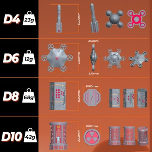 Pioneer Dice Companion Orbit RPM-01 UD Unique Dice DND Dice Set,UFO Metal DND Dice Set for Role Playing Game(RPG),Fallout MTG, Polyhedral Dice Sets Table Games DND Gifts for Players DM Game Masters - color: Black Blue