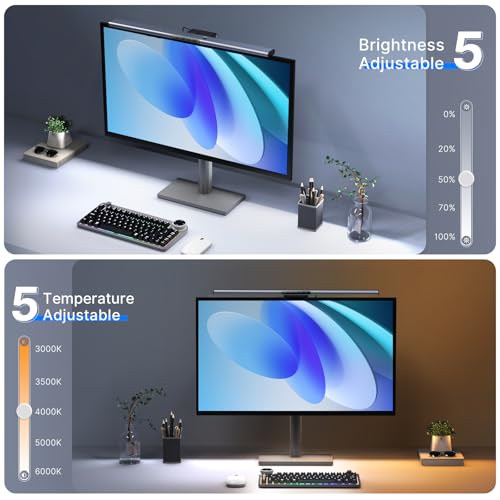 Syrinx Monitor Light Bar with Backlight, Gaming & Home Office Monitor Lamp | CRI95+, No Screen Glare Eye Care Light, 1200lm, Touch & Gesture Control, Stepless Dimming for Flat & Curved Monitors, Pro - style: Pro