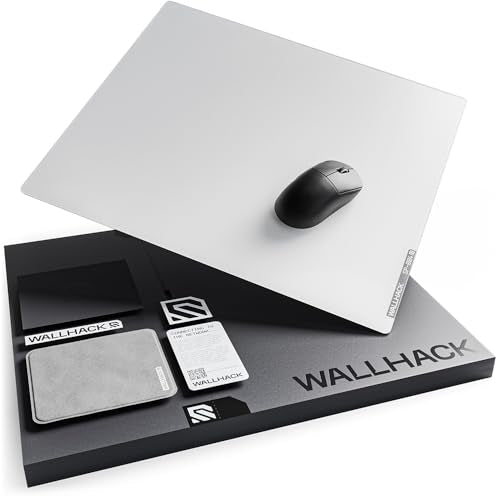 Wallhack 4.0 SkyPAD Glass Gaming Mouse Pad, XL 16.9x19.3 in, White | Professional Esport Mouse Mat With Specialty Surface For Top Speed And Control, Tempered Glasspad With Full Silicone Base - color: SP-004 | White