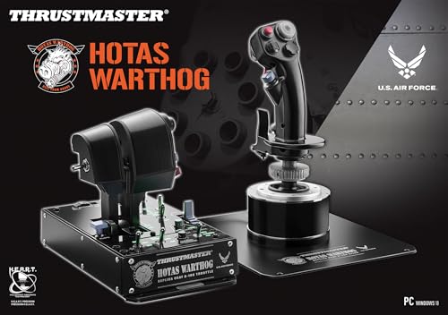 Thrustmaster HOTAS Warthog A10 Replica Flight Stick & Throttle Set - PC | 1:1 A-10C USAF licensed replica, H.E.A.R.T sensors, dual-engine control, 55 programable buttons, 8-way hat, all-metal build - style: Warthog Bundle