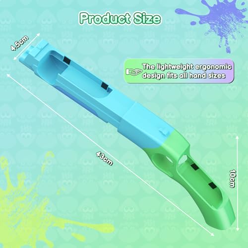 FASTSNAIL Switch Shooting Gun Controller Grips for Nintendo Switch 1/OLED | Replacement for Joy-Con Gun Holder, Switch Handle Kit, Ergonomic Design, Switch Controller Grip for Joycon 1, Blue & Green - color: Blue+Green