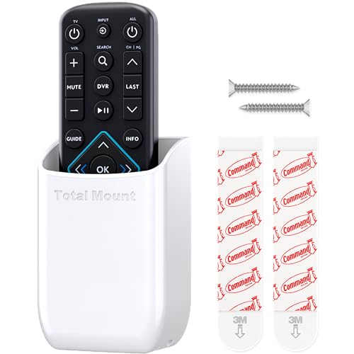 TotalMount Hole-Free Remote Holder – Eliminates Need to Drill Holes in Your Wall (White Remote Control Holder, Quantity 1) - color: White