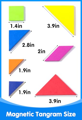 Magnetic Travel Tangram for Kids - 2 Sets Tangrams Puzzles - Creative Magnetic Puzzles and Brain Stimulating Toys, Busy Travel Toys for Car, Cruise & Airplane Rides - style: Magnetic Travel Tangram