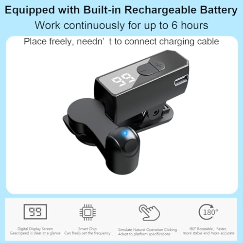 Auto Clicker for Smart Phone, Rechargeable Phone Screen Tapper, Fast Click Simulation Finger Continuous Click for Gaming, Live, Adjustable Speed Physical Clicker