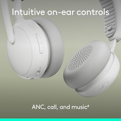 Logitech Zone Wireless 2 ES Noise Canceling Headset - Off-White | Adaptive Hybrid, Bluetooth connectivity, noise-canceling technology, Wireless - color: Off White, style: Wireless