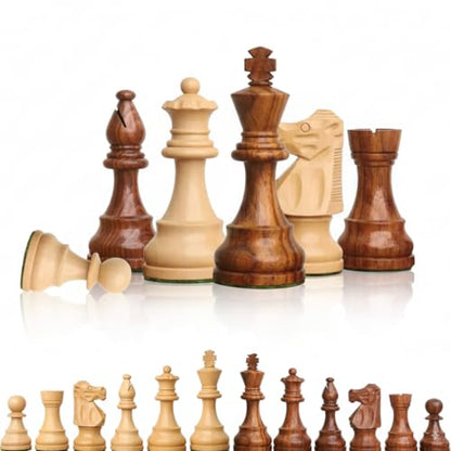 Collector Edition Wooden Chess Pieces Chess Coins Pawns Chessmen Figurine Pieces (Brown & White) - color: Brown & White