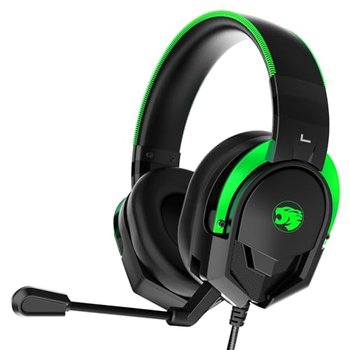 IMYB A88 Gaming Headset with Microphone, Stereo Wired Noise Cancelling Over-Ear Headphones with Mic for Pc, Ps5, Xbox One Series X/s, Ps4, Computer, Laptop, Mac, Nintendo, Gamer (Green) - color: Green