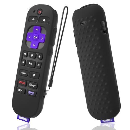 Silicone Cover for Voice Remote Pro 2nd Ed. Remote Control RCB1R Protective Silicone Case Sleeve Shockproof Skin for Remote with Lanyard (Black) - color: black
