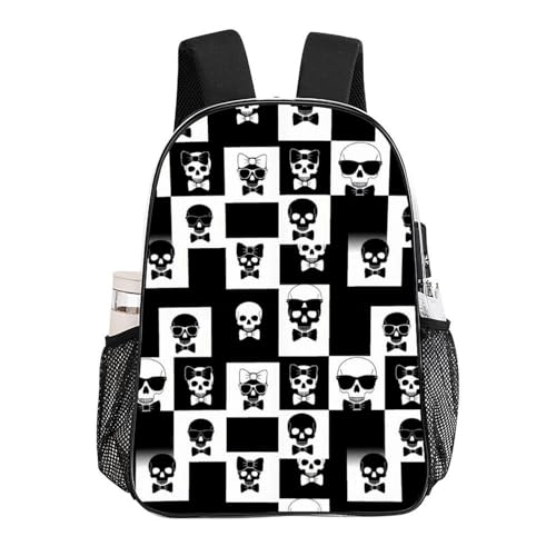 Waterproof Clear Beach Backpack Large Capacity PVC See Through Bag | Waterproof, Gothic Skull Black And White Checkered, Transparent Daypack, for Work Travel College Seaside Beach Trips - color: Pattern (332)
