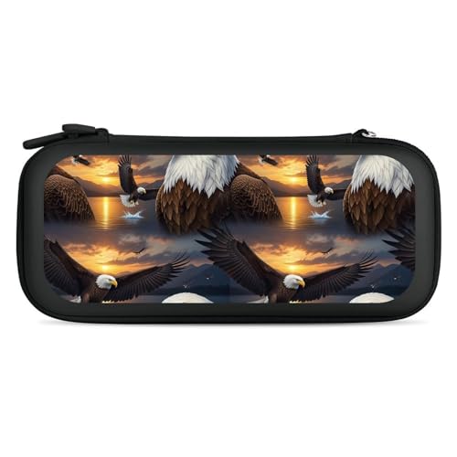 PPIKTC Game Console Storage Bag Compatible with Nintendo Switch, Eagle Hard Shell Shockproof Travel Carrying Pouch with 15 Game Cartridges - color: Design (327)