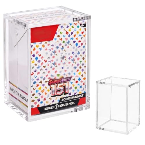2-Pack Booster Bundle Acrylic Case, Standard 6-Pack, Not for New Tall Boxes | 5mm Acrylic, Magnetic lid, UV and dust resistant, Not for Perfect Order, Ascended Heroes, Chaos Rising or future tall boxes - size: (2-Pack)Booster Bundle Case