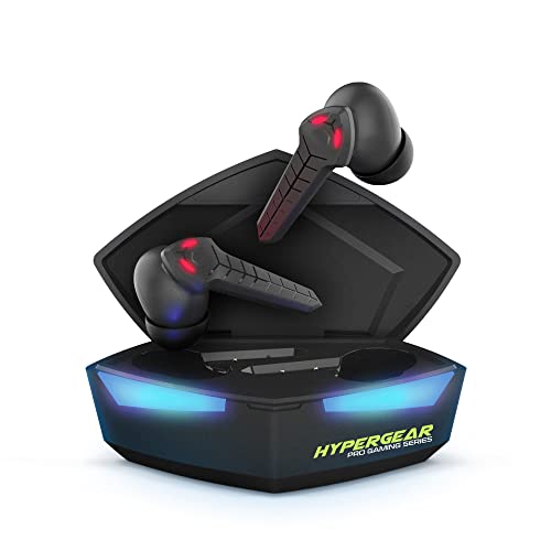 HyperGear CobraStrike True Wireless Gaming Earbuds - Wireless Bluetooth Gaming Earbuds with Mic Noise Cancelling, 60ms Low Latency, 3D Positional Audio in-Ear VR Headphones for PC, Console & Mobile