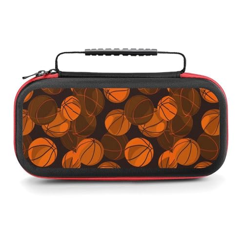 AoHanan Basketball 3D Carrying Case for Switch Console Cover Hard Shell Game Console Storage Bag Protective Portable Travel Carry Case Pouch with 20 Game Card Slots for Girls And Boy - color: Basketball 3D