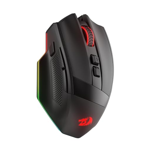 Redragon M923 PRO Wireless RGB Gaming Mouse 24K DPI Remapping Keys | Cable-Free 0 Delay, Smooth Precise Tracking, Custom Macro Keybinds, Vibing Backlight, Ergonomic Grip Body Comfort - style: Wireless