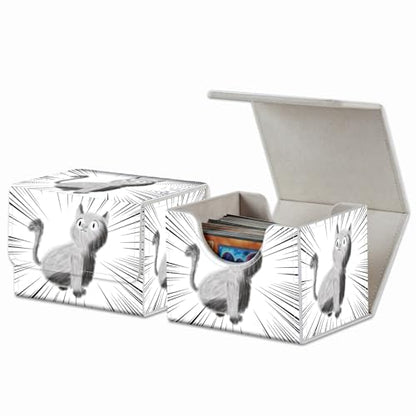Strong Magnet Card Case Deck Box Mtg Card Box Playing Card Box Deck Boxs Tcg Up to 200 Cards Creative Pattern Trading Card Storage Box for Collectible Card Games for TCG, Cute Cats Seamless Funny Pets - color: Cute Cats Seamless Funny Pets