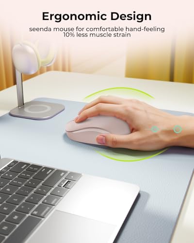 seenda Wireless Mouse for Laptop, 2.4G Noiseless Mouse with USB Receiver - Optical Tracking Portable Computer Mice for Chromebook, PC, Tablet, Windows System, 24 Months Battery Life - Pink - color: Pink
