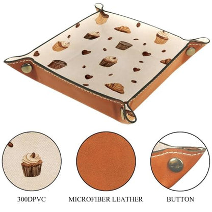 Dice Trays Coffee Holder Storage Box for Dice Games Like RPG DND, Leather Dice Holder Portable Folding Rolling Dice Tray, 16x16cm - color: Multi 1