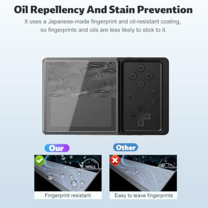 2-Pack Screen Protector for Anbernic RG Rotate 3.5 inch handheld game console, KONXISA Tempered Glass handheld game console Screen Protector, 9 Hardness HD Clear Anti-Scratch Bubble-Free Protective Film