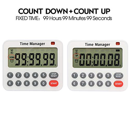 AIMILAR Magnetic Digital Kitchen Timer with Direct Numerical Keypad, Loud Alarm - 99Hr Countdown Count Up Timer for Cooking Baking Classroom, Batteries Included - color: Red-2