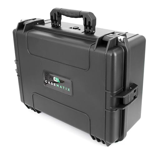 CASEMATIX 23" Waterproof Hard Case with Customizable Foam for Electronics, Tools and Accessories - Hard Shell Plastic Case with Pre-Diced Travel Case Foam Interior - size: 23"