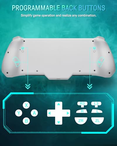 FUNLAB Switch Joypad Controllers for Nintendo Switch/OLED Joycon Replacement, Customizable Switch handheld Controller with Hall Effect Joysticks, Luminous One-Piece Controles Joypad Controller - 7 LED Colors - color: White-Eyes Pattern