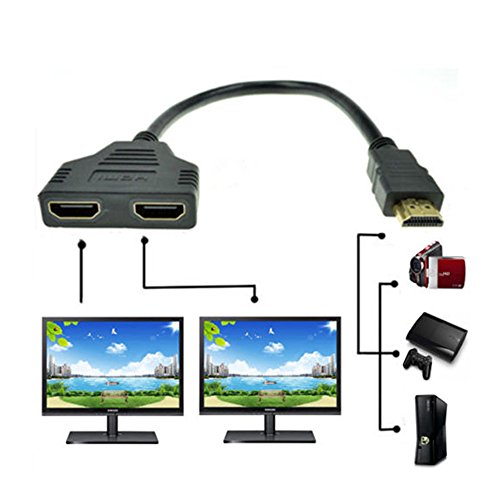 HD/MI Switcher Male to Female HD/MI Splitter Multi Port Adapter | 1 in 2 Out for Tv Hd 1080p TV Adapters Cable 3 Port for DVD Player, Game Console, LCD Monitor, PC, HDTV, Cable Box, Projector
