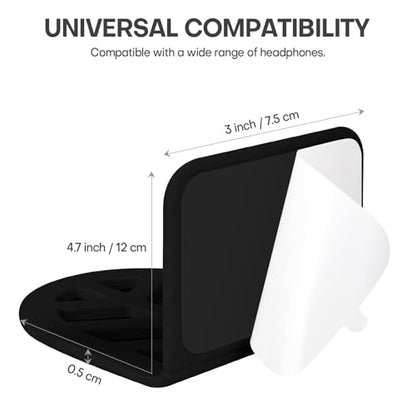 Wall Mount Headphone Stand, 2-in-1 Bendable Silicone Controller Holder, Adhesive Under Desk Hook for Gaming Office & Home, Fits All Headphones for PS5 Xbox Controllers - 1 Pack (Black/White) - color: Black