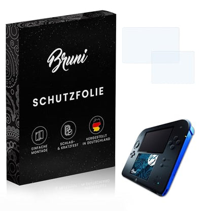 Bruni Screen Protector compatible with Nintendo 2DS Protector Film, crystal clear Protective Film (Set of 2) - size: 2DS