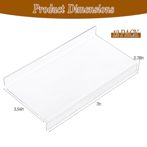 12 Pcs Trading Card Risers for Display Case, Acrylic Display Risers for Sports Cards, Clear Tiered Display Stand for Cases & Retail Glass, Graded Card Display Stand for Cardshow Vendor