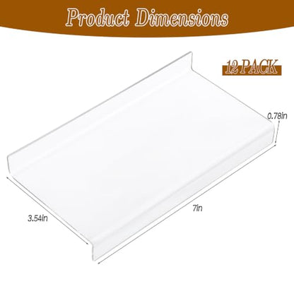 12 Pcs Trading Card Risers for Display Case, Acrylic Display Risers for Sports Cards, Clear Tiered Display Stand for Cases & Retail Glass, Graded Card Display Stand for Cardshow Vendor
