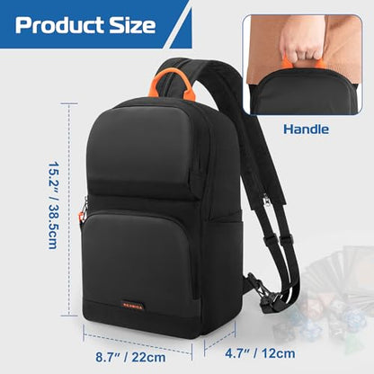 Rexmica Playmat Tube Case Bag Backpack for 6pcs Playmats(W14 x L24) | Shoulder Strap, Dice&Card Pockets, 3 Carrying Ways, Game Play Mat Tube Organizer Container Bag Fits for MTG/TCG Mat