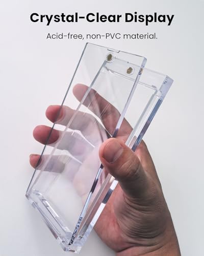 Magnetic Booster Pack Holder – 5 Pack | One Touch UV & Acid-Free Clear Display Case for Standard TCG and Sports Booster Packs