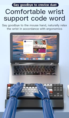 Ergonomic Keyboard Wrist Rest with Cleaning Kit for Office and Gaming | Non-slip Base Springy Sponge Support 22-in-1 cleaning kit Desk Setup Essential