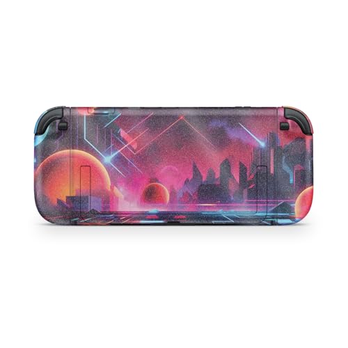 Glossy Glitter Gaming Skin Compatible with Nintendo Switch 2 Console Only - Synthwave Planets - Premium 3M Vinyl Protective Wrap Decal Cover - Easy to Apply | Crafted in the USA by MightySkins - color: Synthwave Planets, size: Switch 2 Console Skin Only,