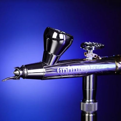 Harder & Steenbeck Giraldez Infinity CRplus MkII Airbrush, 0.25mm | Titanium UberDetail Nozzle with Acupressure & Clog Control, Dual Action Gravity Feed, Detail & 2ml Cup for Precision Work