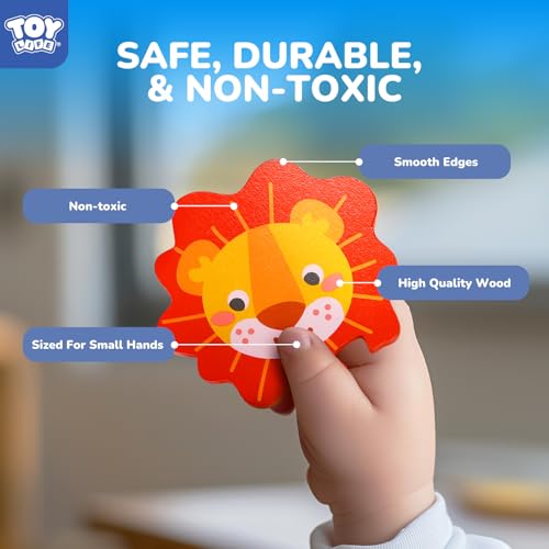 TOY Life Toddler Puzzles Ages 2-4, Wooden Puzzles for Toddlers 1-3, 7 Pcs Animals Puzzle 2 Year Old, Montessori Toddler Boys Girls Toys 2-3, Educational Gift Learning Toys for 2 Year Old - style: Farm Animals