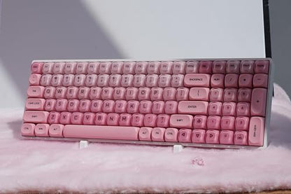 ZORNHER ZH100 Foundation Mechanical Kevboard,Pink Creamy Kevboard with Number Pad,Girly Keyboard,Full Size Gaming Keyboard Cute,Jelly MOA Profile,Creamy Sounding Linear Switches - color: Pink Foundation, size: Creamy Switch