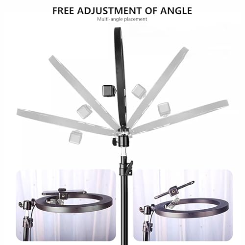 Adjustable Desktop Phone Tripods Mount with 360 Rotations for Video Live Streaming Baking Scanning Projects Phone Tripods Stand with LED Mount