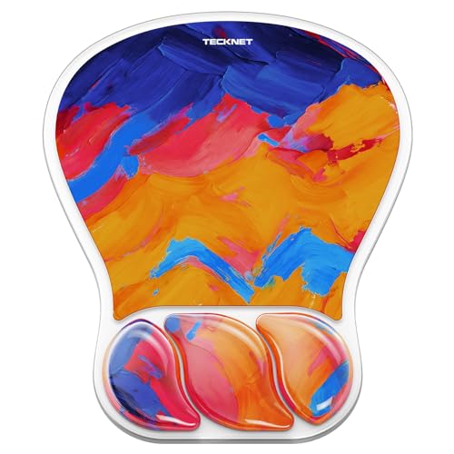TECKNET Gel Mouse pad, Ergonomic Mouse Pad with Gel Wrist Support for Relieve Wrist Pain Comfortably - Non-Slip Base & Waterproof Surface for Office, Gaming, and Study Comfort - Oil Painting - color: Oil Painting