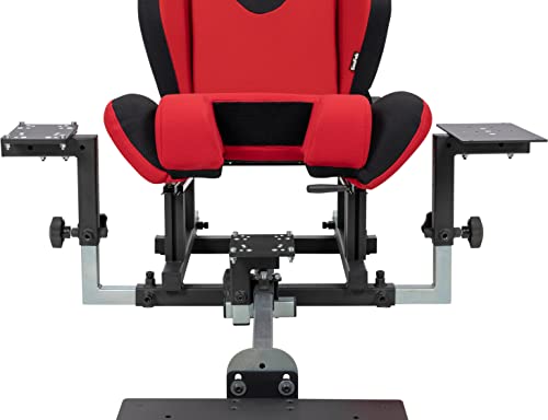 SimFab Modular Flight Simulator Cockpit For Combat Simulation. DCS Edition. Compatible With Thrustmaster Warthog, WinWing, VirPil, VKB And Alike Controls. Upgradable To General Aviation Or Sim Racing. - color: red seat