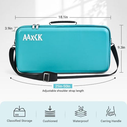 Playmat & Deck Box Carrying Case With 4 Deck Boxes, Rigid, Teal | 3 compartments for playmat, deck box & dice. Fits 14"-16" playmats. Adjustable shoulder strap & handle included. - color: Teal, size: Case
