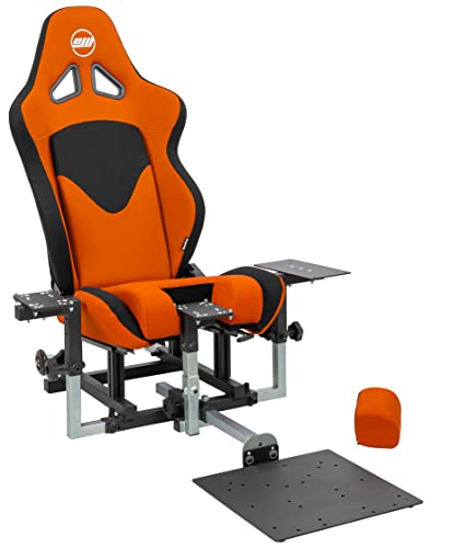 SimFab Modular Flight Simulator Cockpit For Combat Simulation. DCS Edition. Compatible With Thrustmaster Warthog, WinWing, VirPil, VKB And Alike Controls. Upgradable To General Aviation, Space Sim Or Sim Racing. (orange seat) - color: orange seat