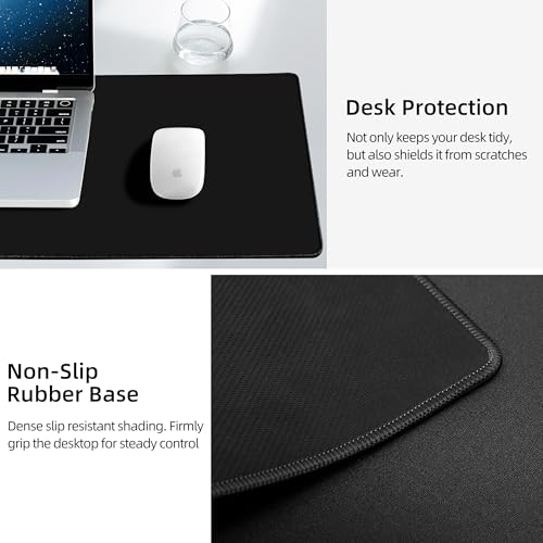 Magnetic Wireless Charging Mouse Pad, 31.5"x15.8" XXL Desk Mat | Large Ultra-Smooth Surface, Non-Slip Rubber Base, Waterproof Computer Keyboard Mat for Office and Home, Black - color: Black - 31.5"x15.7"