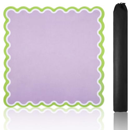 TIASUSAN Purple Mahjong Mat (31.5” x 31.5”) with Black Carrying Bag, Noise-Reducing Mahjong Mat for Table - color: Purple