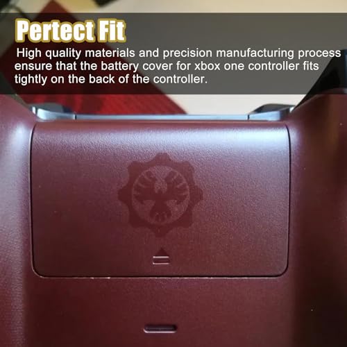 TECUEEN Replacement Battery Cover for Gears of War 4 Crimson Omen Controller, for Xbox One S & X Controller Battery Cover Replace DIY