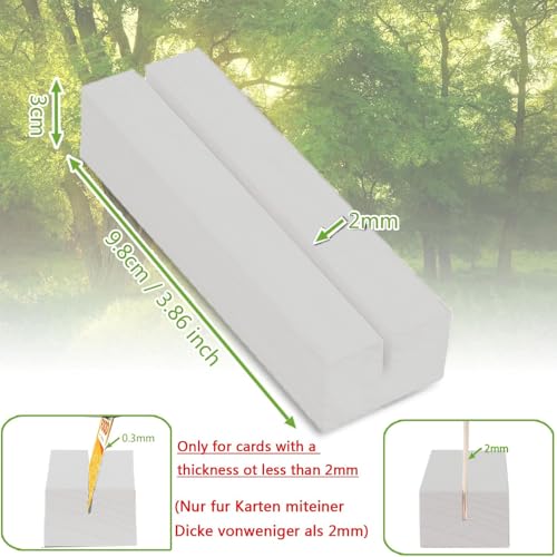 10Pcs Wooden Place Card Holders White, Wood Photo Card Holders for Weddings Banquets and Parties, Table Number Holder Stands, A6 Wood Menu Holder for Restaurants - size: 10 Pcs-White- Slots 2mm