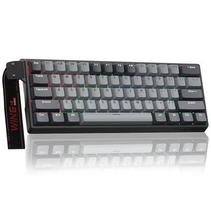AULA WIN60 HE PRO 60% Mechanical Gaming Keyboard Wired, Magnetic Switch Hot Swappable, Adjustable Actuation Rapid Trigger Mode, 8000Hz Polling Rate, RGB Small Keyboard 60 Percent Compact Design for PC - color: Black Gray, size: Pro Version