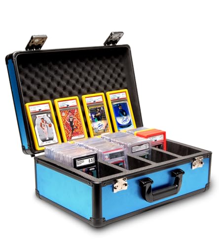 SLAB ARMOR FUSION 4 Row Graded Card Storage Box PSA Card Slab Case For Graded cards Holds 160+ Slabs Graded Card Case PSA Slab Box Graded Card Storage Sports Baseball Card Collector Gifts (ROYAL BLUE) - color: ROYAL BLUE